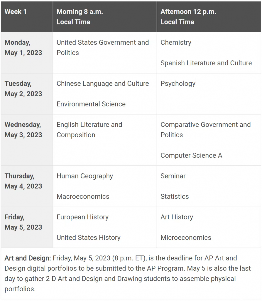 2023年AP考試時(shí)間公布，AP什么時(shí)候考試呢？